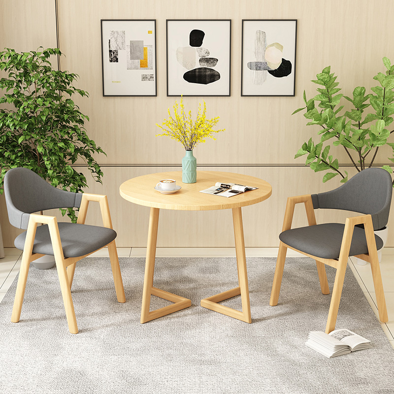 速发奶茶店商用咖啡桌桌闲桌会茶桌台客休茶几洽谈桌椅组合小圆桌