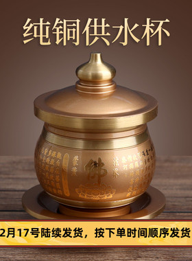 速发纯家供水杯供圣杯铜用佛前供奉观音仙家佛水杯敬神供杯