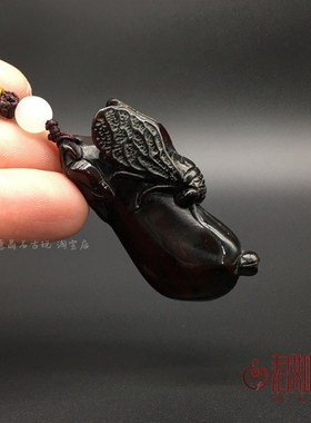 速发牦牛角一鸣惊人蝉挂件牛角手把件知玩文摆件古玩小了角雕仿古