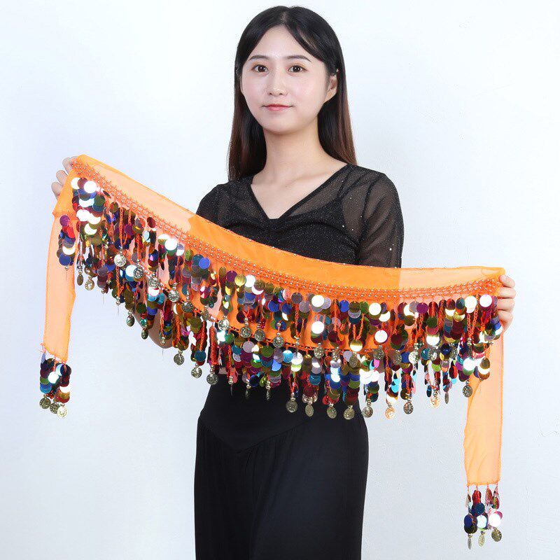 速发肚皮舞腰链舞蹈腰巾响亮铜锣片腰饰东方初链腰舞服臀巾舞学者