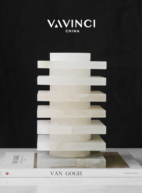 速发新品创花云石层叠花器大理石干花样花意瓶插板间客厅摆件