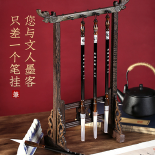 速发文昌笔摆件文昌塔扣挂翅木毛笔鸡件套装文房四宝笔