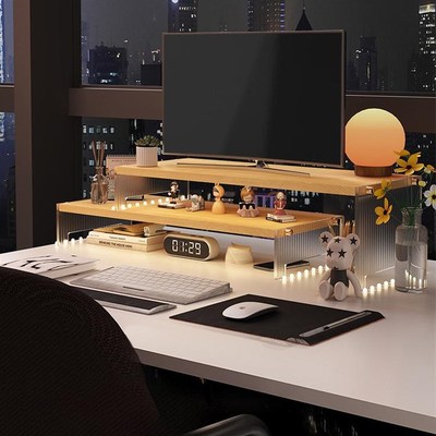 速发台式电脑增高架公克物支架办亚室桌面收纳架置力架子