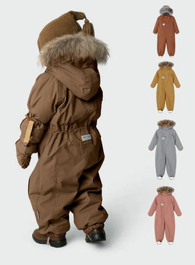 冬季丹麦mat同款男女幼童装防水防风加厚滑雪服宝宝连体保暖棉服