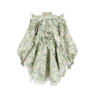 布里奇顿联名|两件套连衣裙绿底恒彩琉光提花Selkie collection