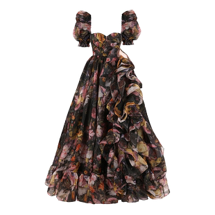 【经典礼服】黑底灿烂花卉 黑色礼服裙 Selkie Collection