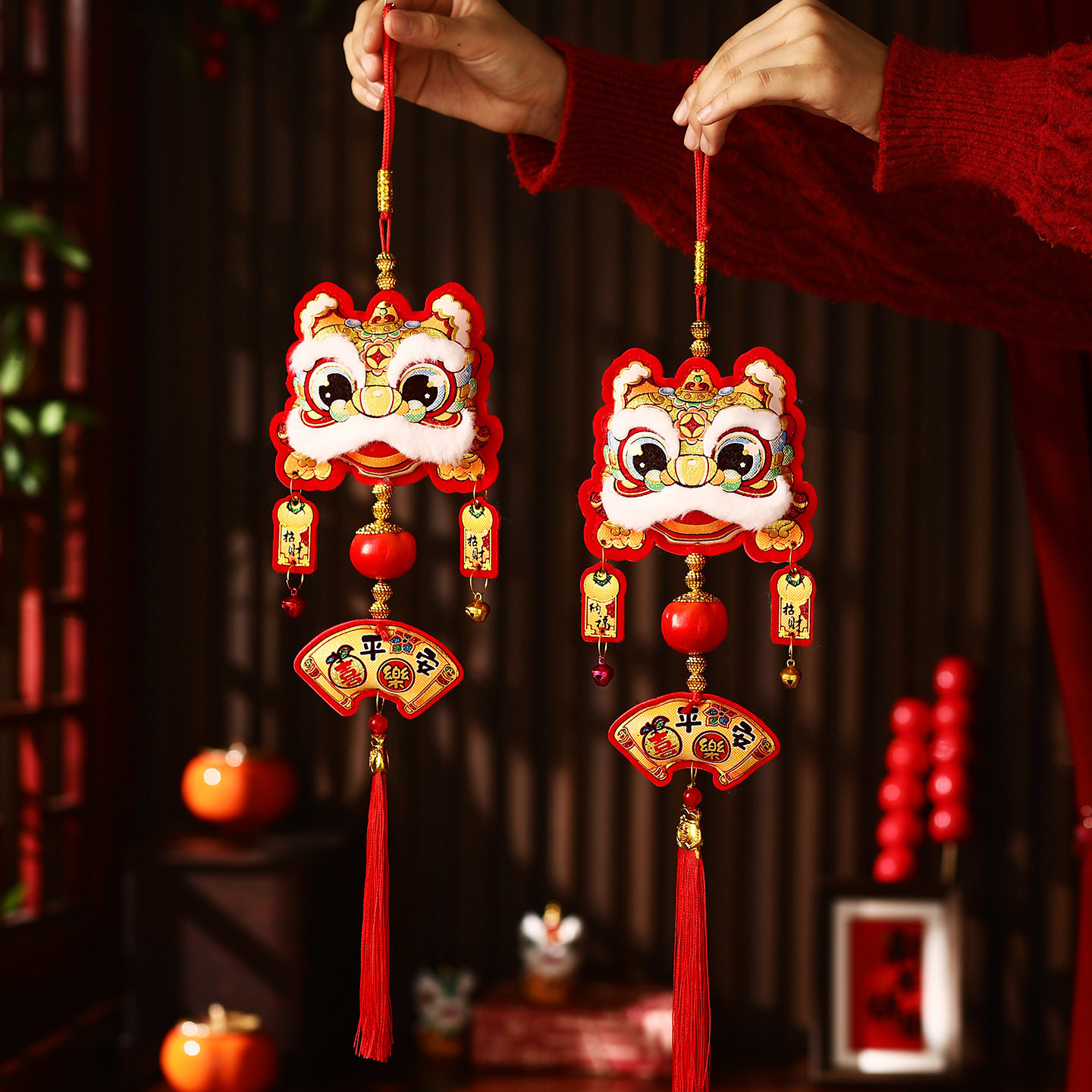 新年醒狮挂件2026马年新款过年客厅福字挂饰春节用品年货批货装饰