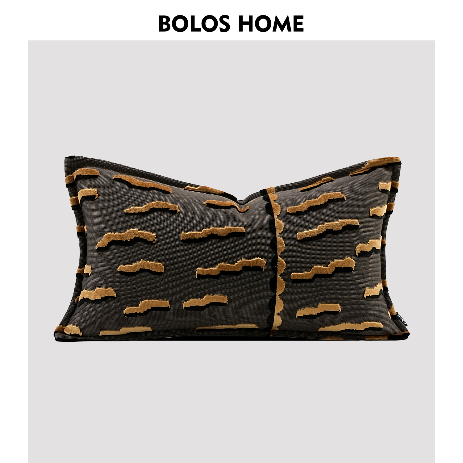 柏洛斯Classical〖云霞〗轻奢高级棕咖绣花纹沙发腰枕靠垫儿童房