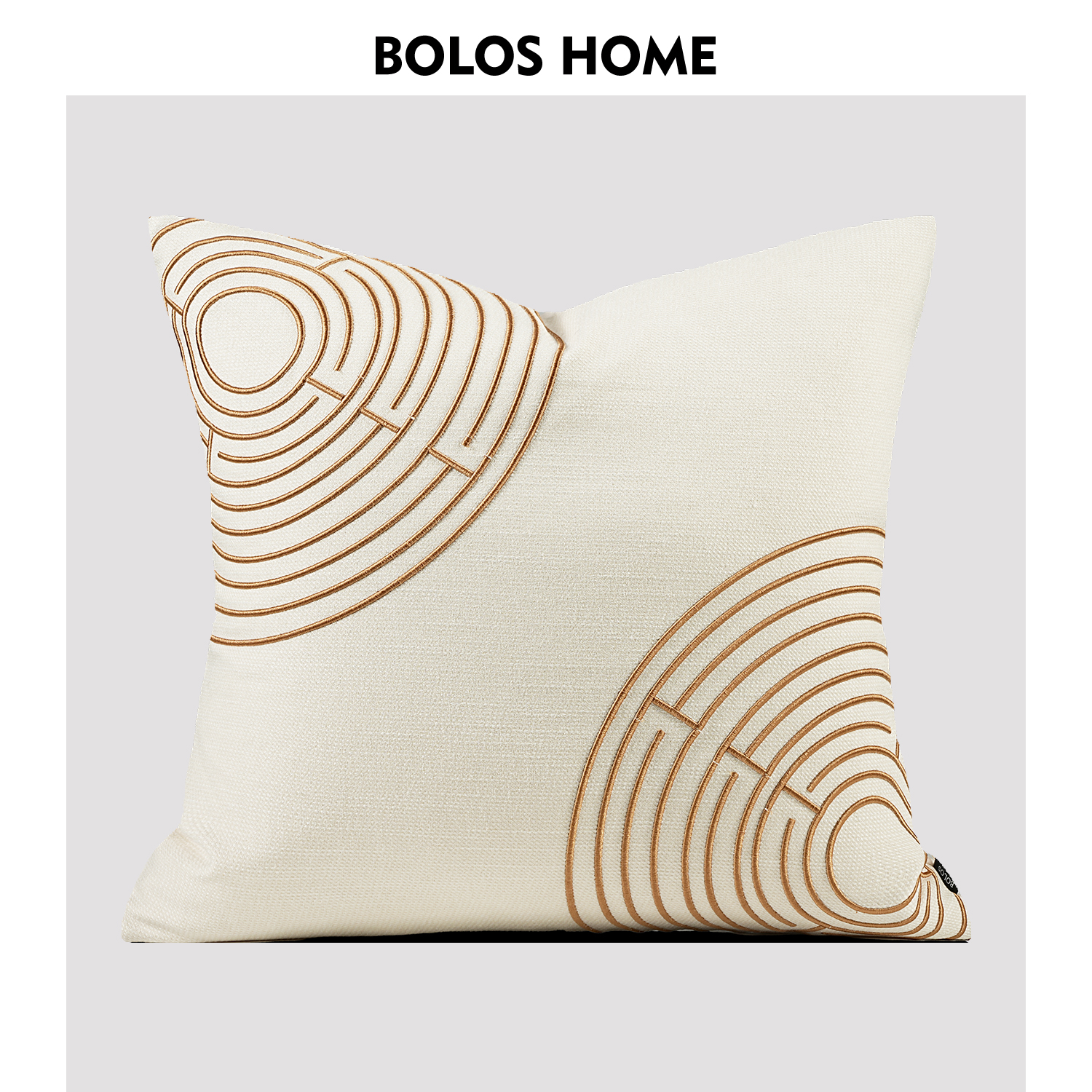 BOLOS HOME侘寂风抱枕米咖线条高级感轻奢客厅沙发大靠垫高端抱枕