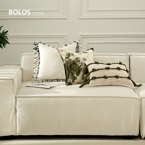 BOLOS HOME现代简约绿色装饰主题样板房民宿客厅沙发抱枕套腰靠背