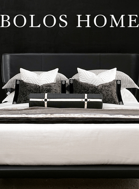 柏洛斯Argent『银』高端轻奢床头腰枕靠垫高级感样板间酒店软包