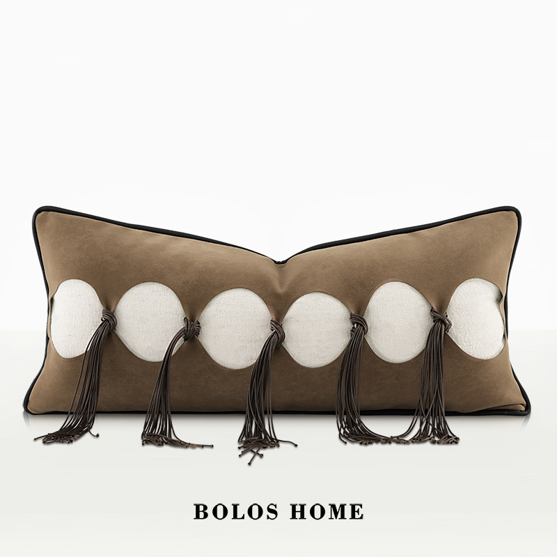 柏洛斯腰枕激光镂空流苏靠腰枕