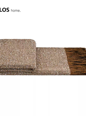 柏洛斯Utopia高端样板房床品套件床尾巾橙色棉麻编织流苏沙发盖毯