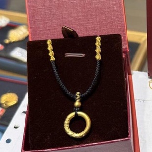 新款黄金吊坠999足金平安扣小金珠项链女 送女友七夕情人节礼物