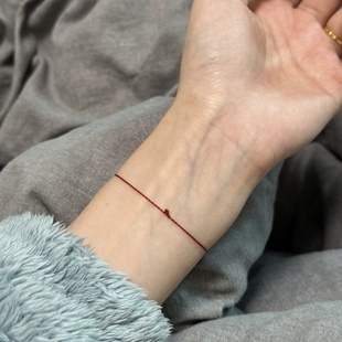 正品新款黄金足金999手链女红绳碎金子蹦迪珠 送女友老婆七夕礼物