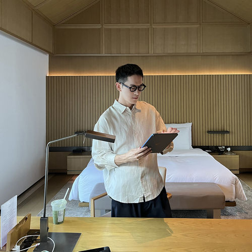 秋季麻料翻领简约长袖衬衣男新款休闲垂感莱赛尔衬衫外套