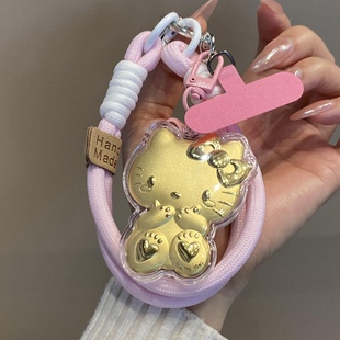 hello kitty黄金手机挂件足金999凯蒂猫kt猫送女友七夕情人节礼物