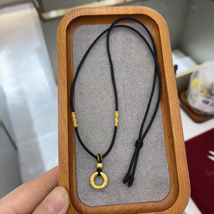 新款黄金吊坠999足金平安扣小金珠项链女 送女友七夕情人节礼物