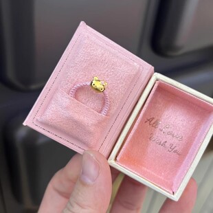 hello kitty黄金戒指足金999凯蒂猫kt猫指环送女友七夕情人节礼物