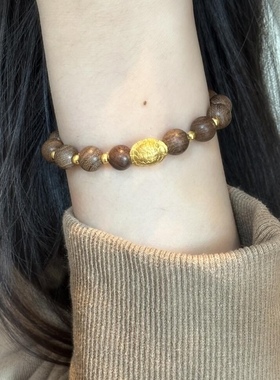 纯金黄金999足金龟壳龟背转运女手链富甲天下送女友老婆七夕礼物