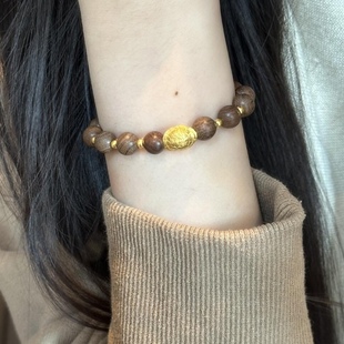 纯金黄金999足金龟壳龟背转运女手链富甲天下送女友老婆七夕礼物