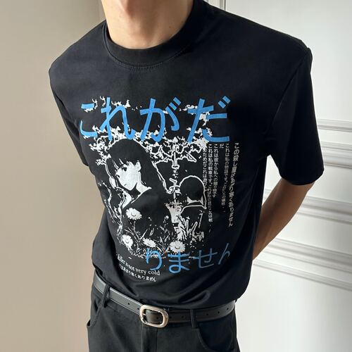 Amateurfit【涩谷女孩】美式复古直喷印花短袖T恤cleanfit