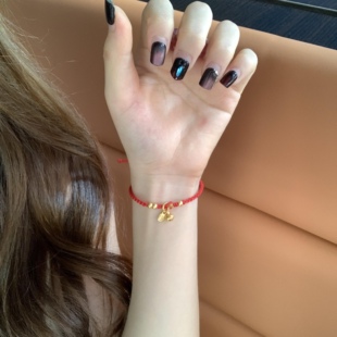 黄金纯金铃铛吊坠999足金转运珠项链款编织手绳七夕情人节送女友