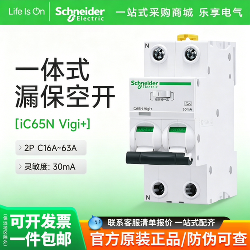 施耐德iC65NVigi+2P漏保断路器