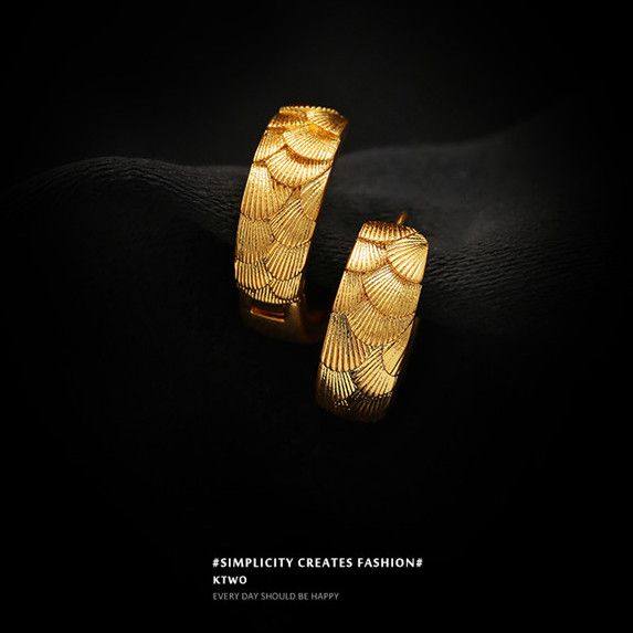 小众独特鱼鳞纹耳环女轻奢高级感耳圈耳扣气质耳钉2025年新款爆款