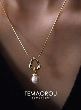 新中式复古镂空葫芦珍珠项链女精致简约高级感洗澡不掉色锁骨链