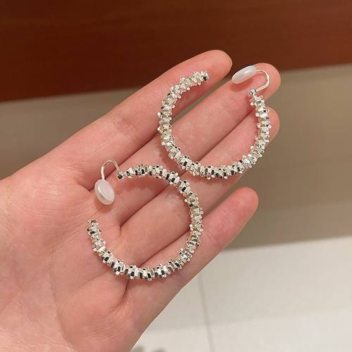 清霜月影|有耳夹RINGRING商店耳圈气质耳环圈圈碎银子耳饰女耳钉