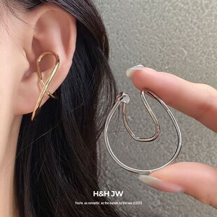欧美复古金属感马蹄耳夹耳骨夹耳挂个性夸张无耳洞耳环耳廓冷淡风