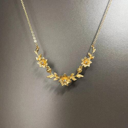 Vintage古着 Flourishing flowers leave气质项链