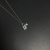 Vintage 古著Lockhead Clover独特设计同心锁锁骨链情侣项链