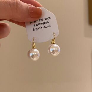 法式复古珍珠耳钉女高级感2025新款爆款轻奢耳环气质通勤百搭耳饰
