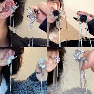 流蘇耳骨夾無(wú)耳洞掛耳式 珍珠長(zhǎng)款 無(wú)痛耳夾冷淡風(fēng)2023年網(wǎng)紅耳飾品