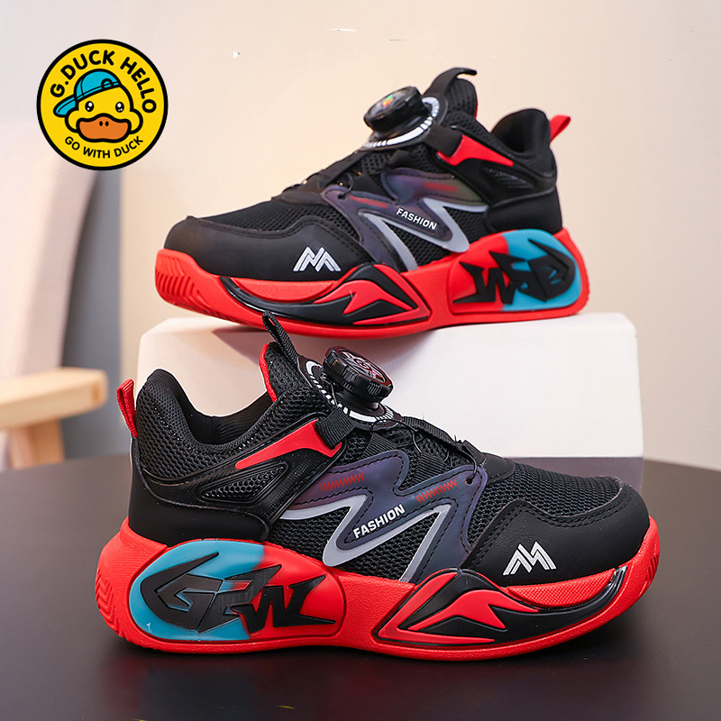 哈罗小黄鸭男童篮球鞋春秋2026新款网面透气旋转纽扣儿童跑步鞋潮,童鞋/婴儿鞋/亲子鞋,运动鞋,淘宝优惠券,粉丝福利购,淘宝优惠卷