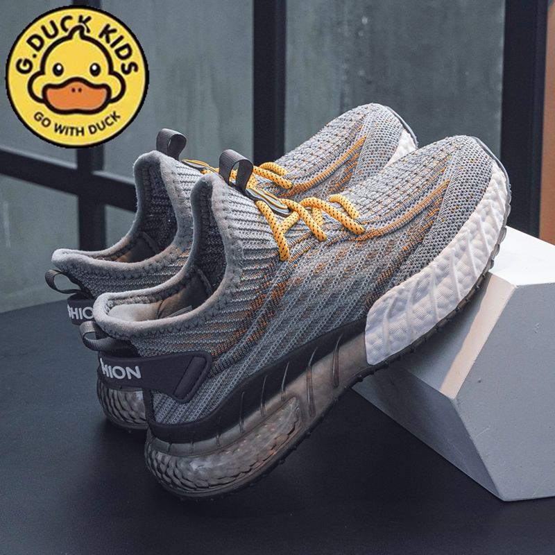 小黄鸭儿童椰子鞋春季2024新款飞织男童运动鞋网鞋女童跑步鞋透气