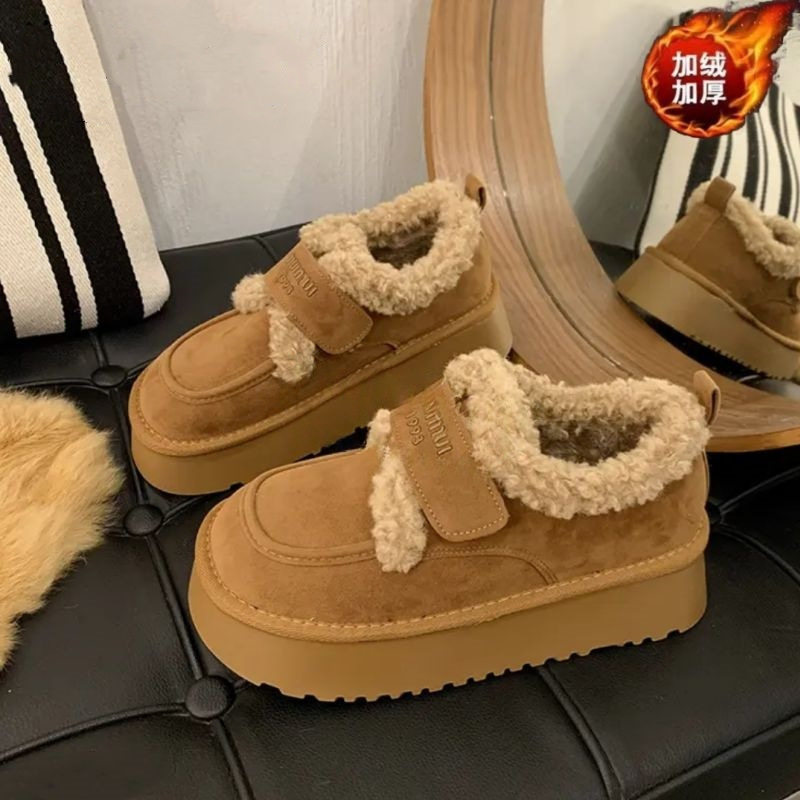 厚底加绒豆豆勃肯鞋女2025新款秋冬季乐福鞋博肯棉鞋子保暖雪地靴,女鞋,时尚雪地靴,淘宝优惠券,粉丝福利购,淘宝优惠卷