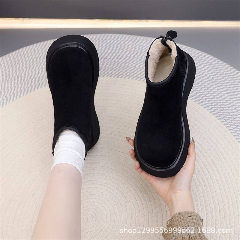 厚底勃肯鞋女2025年冬款雪地靴加绒英伦风欧货小个子短靴女潮,女鞋,时尚雪地靴,淘宝优惠券,粉丝福利购,淘宝优惠卷