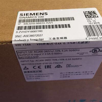 6SL3210-5BB13-7BV1 V20变频器0,37KW 6SL32105BB137BV1