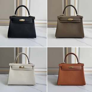 现货全手工包蜡线缝制togo原厂头层牛皮荔枝纹凯莉包内缝手提女包