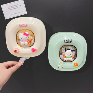 一次性保鲜膜套收纳盒磁吸免打孔可爱卡通帕恰狗壁挂保鲜袋罩收纳