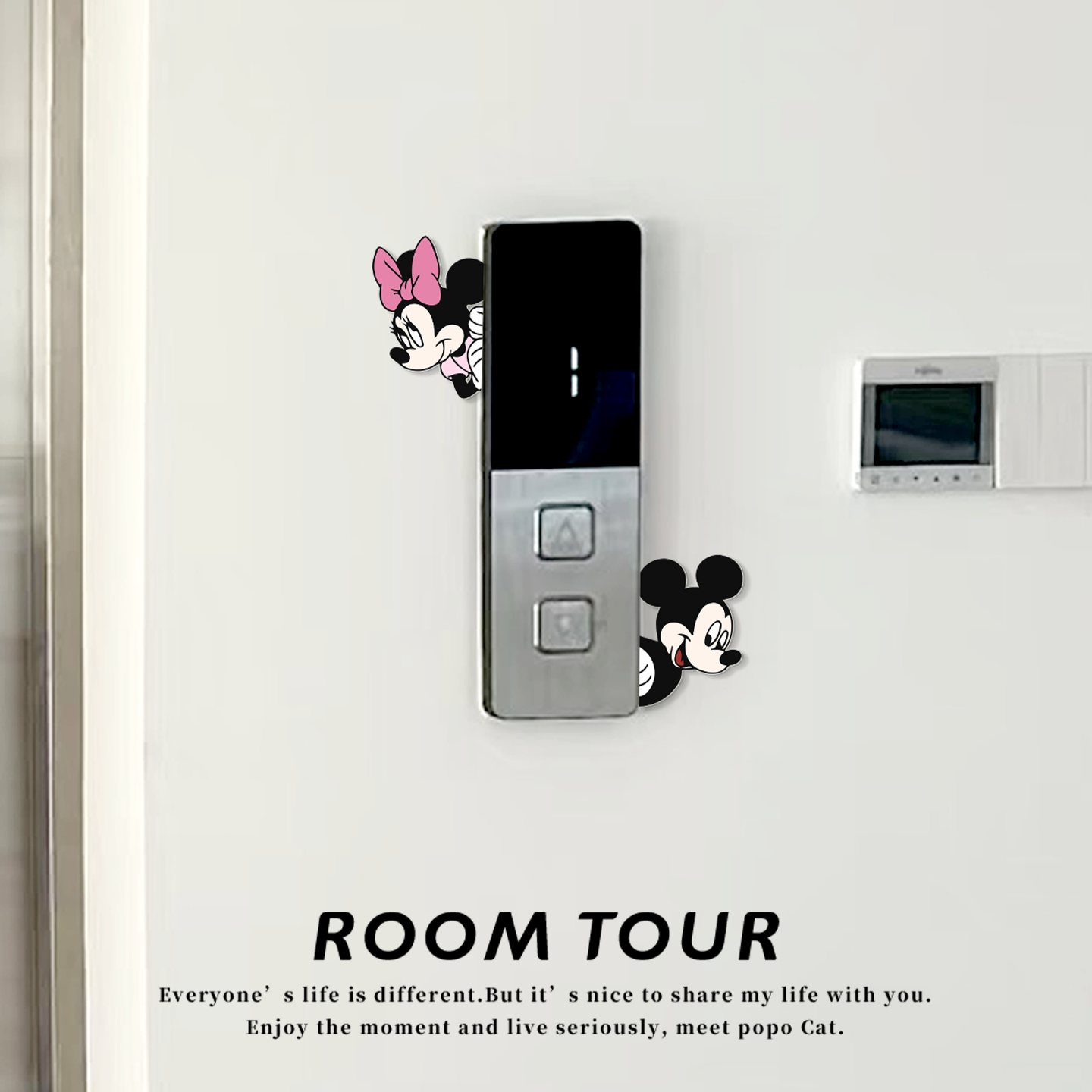 电梯按钮装饰贴入户可视门铃美化贴玄关亚克力开关遮丑墙贴片