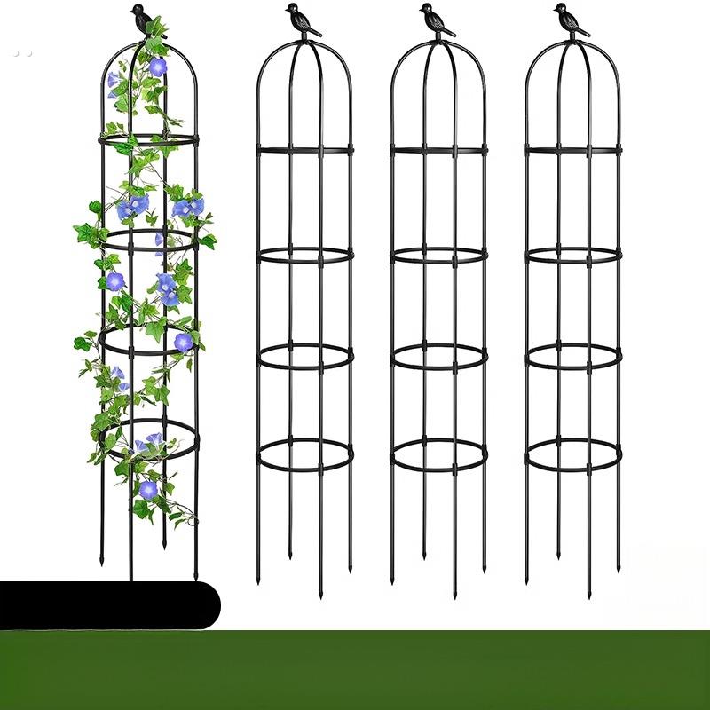 月季爬藤架户外阳台铁线莲花柱攀爬支架园艺风车茉莉花架子支撑杆