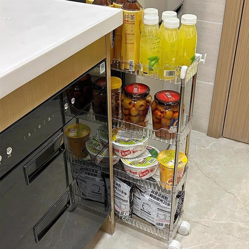 夹缝置物架多层收纳层架化妆室厕所门后化妆品桌面透明多功能可移