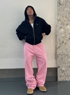 VINTAGEBLE【双腰头长裤】美式双色休闲复古水洗做旧宽松直筒长裤