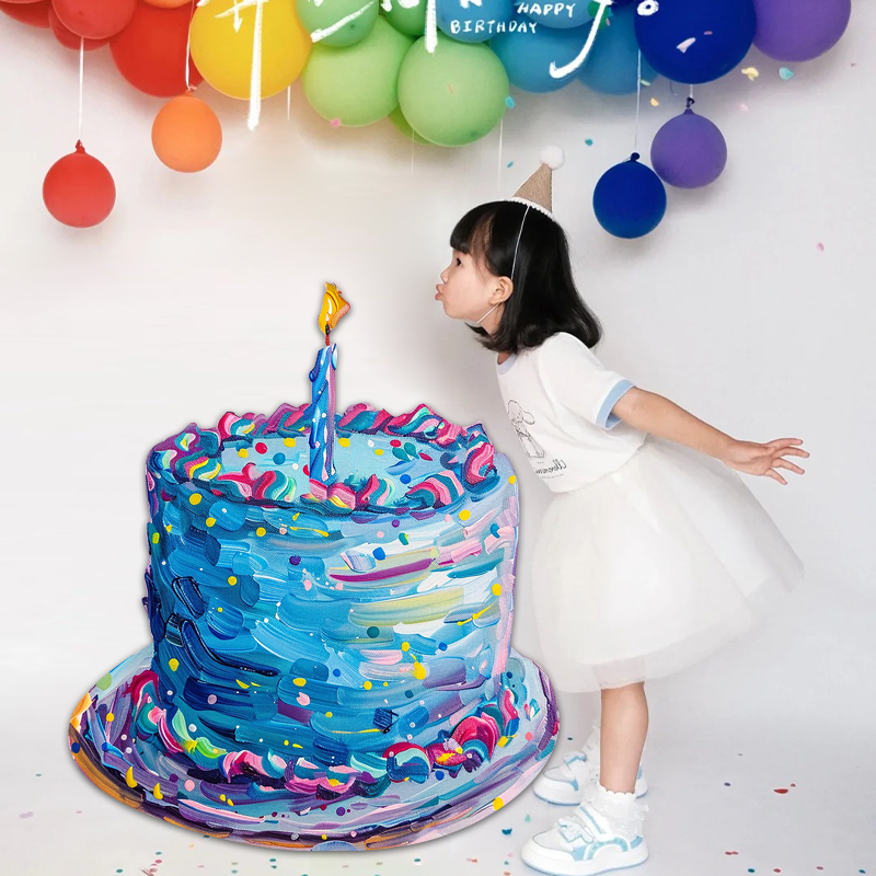 周岁蛋糕kt板立柱卡通道具
