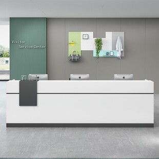 前台接待台简约现代创意收银台培训机构迎宾服务公司吧台办公桌子