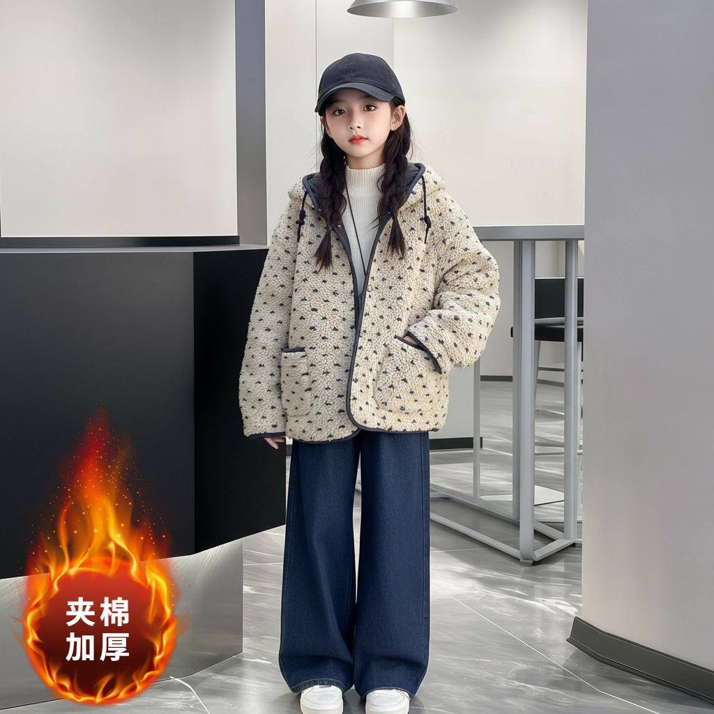 女童棉外套2025冬季新款中大女孩儿童洋气加棉衣加厚棒球服薄棉袄